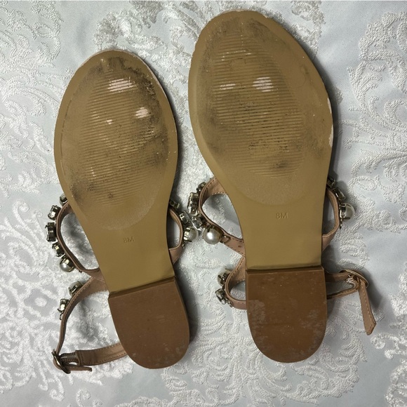 Steve Madden Chantel Rhinestone Embellished Flat Sandals Size 8 - Picture 6 of 8